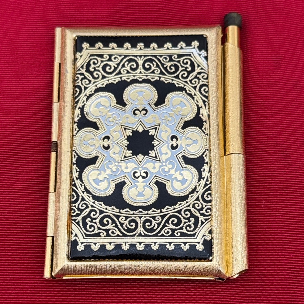 Vintage Gold and Black Ornate pocket address book Case (mlb/rmt)